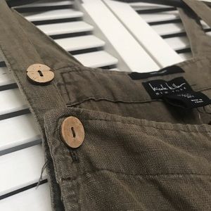 Nicole Miller Linen Overalls with cargo pockets